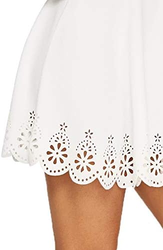 SheIn Women's Basic Solid Flared Mini Skater Skirt X-Small Creamy White