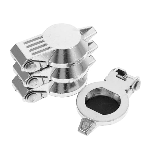 Generic 4pcs Chrome Plated Zinc Alloy Round Lock Cover Protection for Boxes Doors and Equipment Versatile Latch Cover for Industrial Use