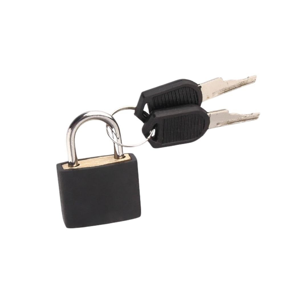 Padlock 2PCS 23MM Coloured Small Suitcase Padlock Cabinet Door Bookbag Home Lock(23mm Black)