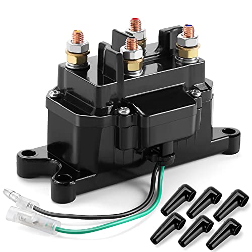 ovsor 𝟏𝟐𝐕 𝟐𝟓𝟎𝐀 𝐖𝐢𝐧𝐜𝐡 𝐒𝐨𝐥𝐞𝐧𝐨𝐢𝐝 Relay Contactor Thumb Truck for 𝐀𝐓𝐕 𝐔𝐓𝐕 𝟐𝟎𝟎𝟎-𝟓𝟎𝟎𝟎𝐥𝐛𝐬 𝐖𝐢𝐧𝐜𝐡 with 6 Protecting Caps