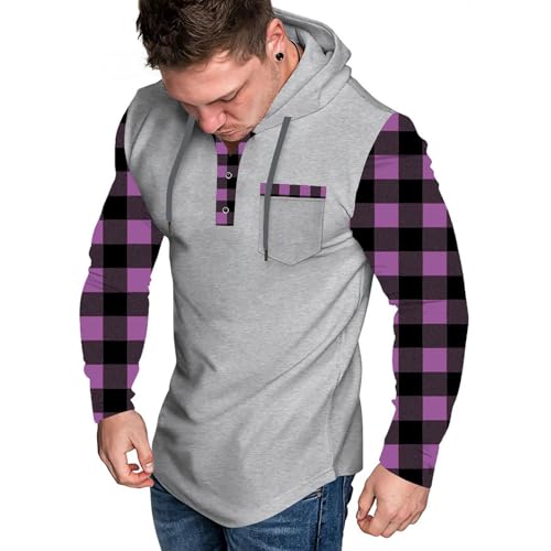 Men's Quarter Button Sweatshirt Slim Fit Lightweight Outdoor Hoodie Pullover Fall Winter Warm Casual Polo Sweaters4