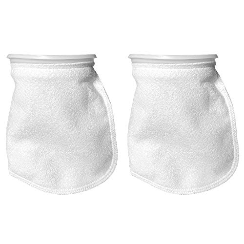 Sock Filters - 100 Micron - Aquarium Felt Filter Bags - Custom Made in USA (7 Inch Ring by 12 Inch Long 2 Pack)