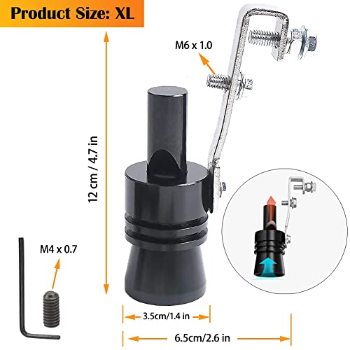 Car Turbo Whistle,2PCS Aluminum Alloy Universal Turbo Sound Exhaust Muffler Pipe Whistle for Cars, Motorcycle (XL Black) - Thumbnail 5