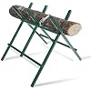 Kapler Log Saw Horse - Heavy Duty Steel Sawbuck 250LB Load Capacity - Adjustable Height & Foldable Design Stable Chainsaw Work Table - Ideal for Logging Firewood Splitting Wood Cutting Outdoor Camping