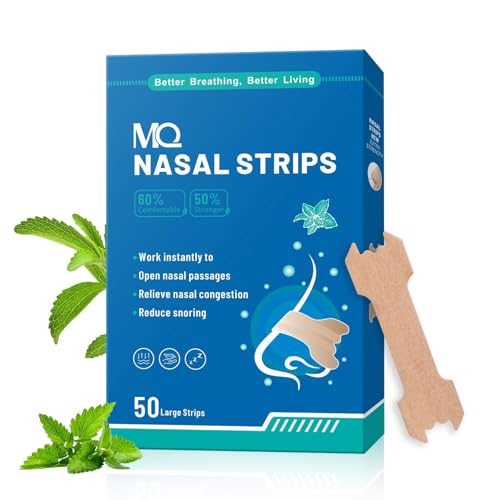 Mint-scented nasal strip box listing full dimensions — the clearest size data in this comparison