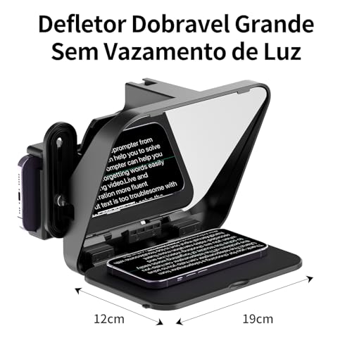 Image of ULANZI RT02 Universal Teleprompter for Tablets, Smartphones and Cameras with Remote Control and 5 Camera Lens Adapter Rings with Cold Shoe Mount and 1 /4 inch Threaded Hole