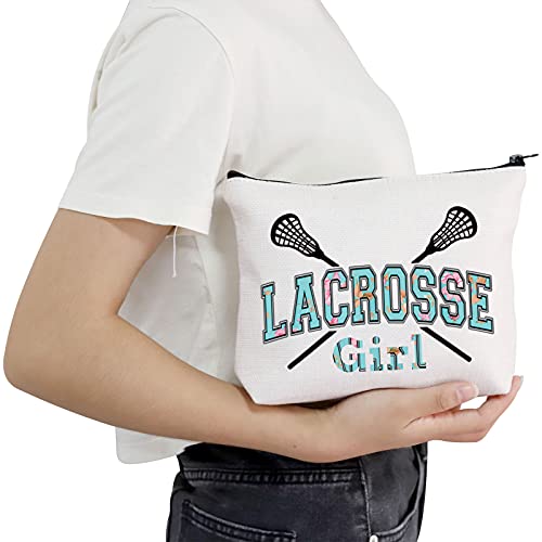 Pofull Girls Lacrosse Player Gift For Lacrosse Players Coach Cosmetics Bag Lacrosse Player Goalie Coach Team Gifts Lax Gift (Lacrosse Girl Bag) #TOP3