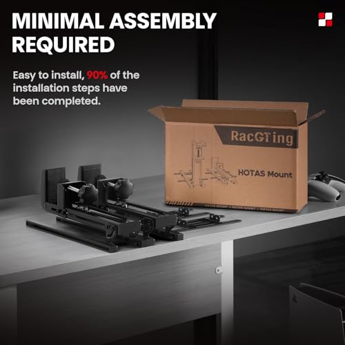 RACGTING Hotas Mount for Logitech X56,X52,X52 Pro, Throttle and Hotas Systems for Thrustmaster T Flight HOTAS,Thrustmaster T.16000M, Thrustmaster TCA,Hotas Desk Mount for The Flight Sim Game Joystick - Image 4