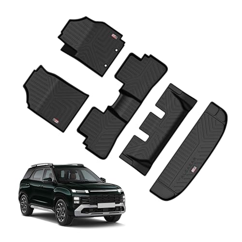 Image of GFX Car Floor Mats for Hyundai Alcazar (2024 Onwards) | Waterproof, Anti-Slip & Durable All-Weather Protection, Easy to Clean & Long-Lasting Foot Mats for Ultimate Interior Interior Safety & Comfort.