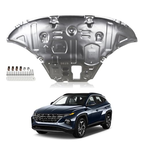 Image of Front Engine Guard Mud Flaps w /Screw Hardware Compatible with 2022 2023 2024 Hyundai Tucson Engine Splash Shield Under Car Shield Cover Board