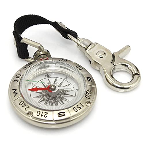 Brújula outdoor metálica con correa y lanyard