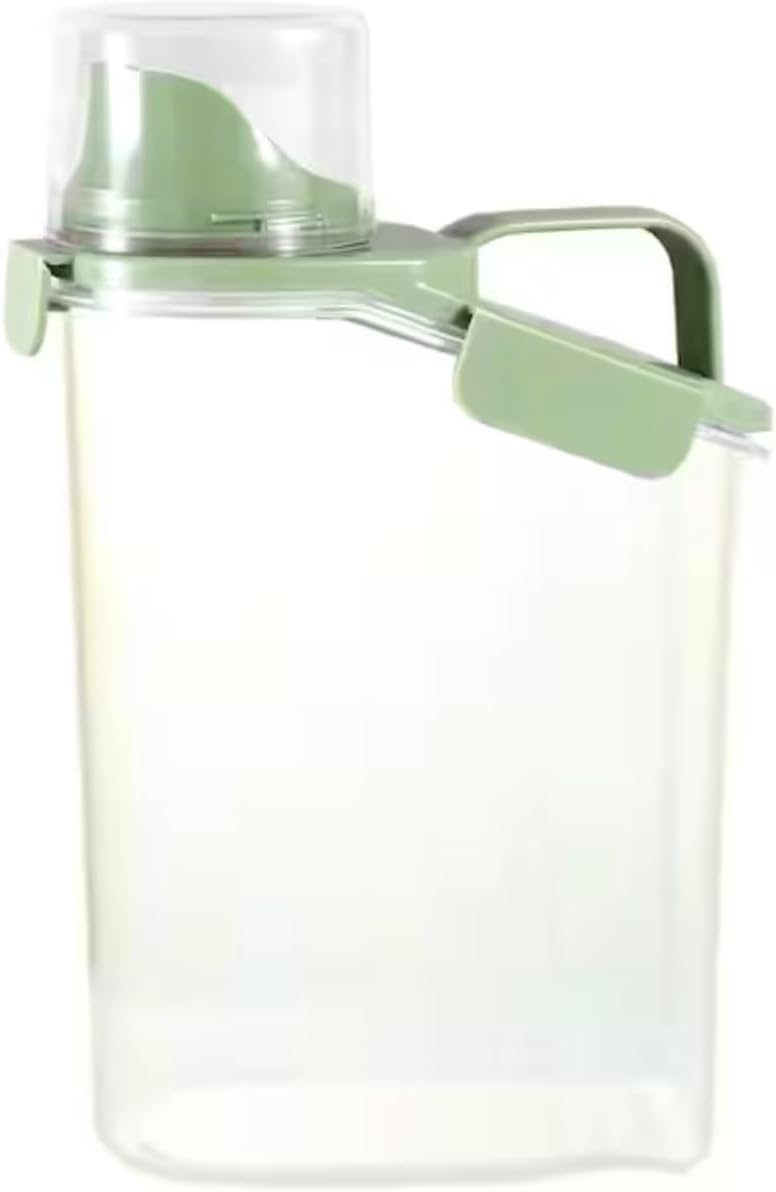 Portable Dog Food Storage Container with Airtight Pour Spout and Measuring Cups (Green) OU04759