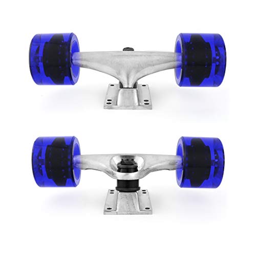 Image of VJ Skateboard Truck and Wheel, 5.0 Skateboard Trucks w /Skateboard Crusier Wheel 60mm, Skateboard Bearings, Skateboard Screws, Skateboard Riser Pads