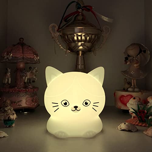 Image of Cat Night Lights Children's Room Lighting, Toddler Bedroom Sleep Lights Bedside lamp - 9 Colors Lamps Room Decor for Toddlers /Boys /Girls /Adults /Bedroom /Bathroom /Outdoor /Camping - Medium