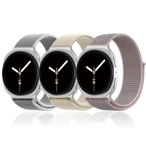 Image of 3 Pack Nylon Loop Band for Samsung Galaxy Watch 9 /8 40 /44mm 8 Classic 46mm | Soft Fabric, Sport Adjustable Strap, Replacement Wristband for Samsung Galaxy Watch 9 8 44mm 40mm /8 Classic 46mm Men Women