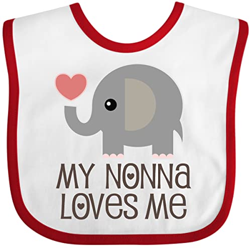 inktastic My Nonna Loves Me Baby Boy Girl Elephant Baby Bib