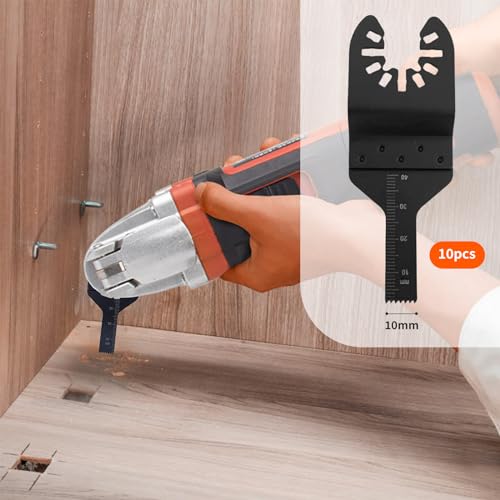 10 Pack Multi Tool Blade - 10mm Oscillating Saw Blades Wood Cutting Saw Blade Quick Release Multitool Blades Compatible with Dremel, Fein Multimaster, Makita, Rockwell, Bosch and More 6 10 Pack Multi Tool Blade - 10mm Oscillating Saw Blades Wood Cutting Saw Blade Quick Release Multitool Blades Compatible with Dremel, Fein Multimaster, Makita, Rockwell, Bosch and More - Image 6