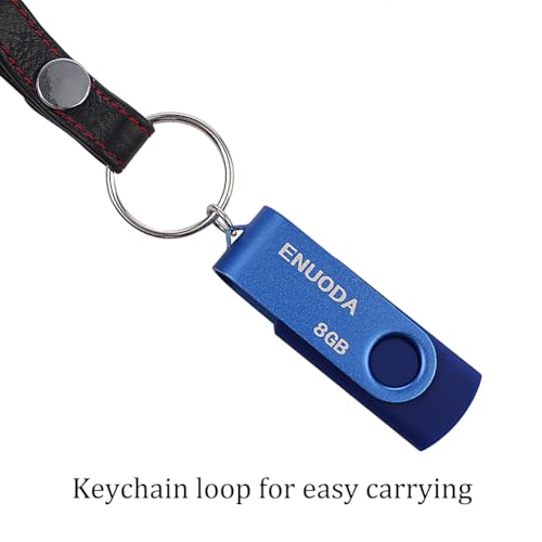 ENUODA 8GB Flash Drive 5 Pack Thumb Drives 8GB Swivel Design USB 2.0 Memory Stick Jump Drive Pen Drive for Storage and Backup (5 Colors)