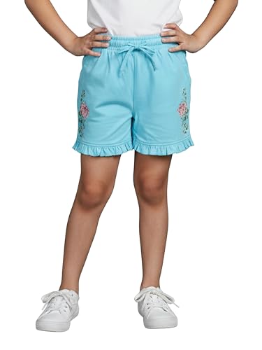 Image of KiddoPanti Girls 100% Cotton Bottom Hem Frill Hot Shorts
