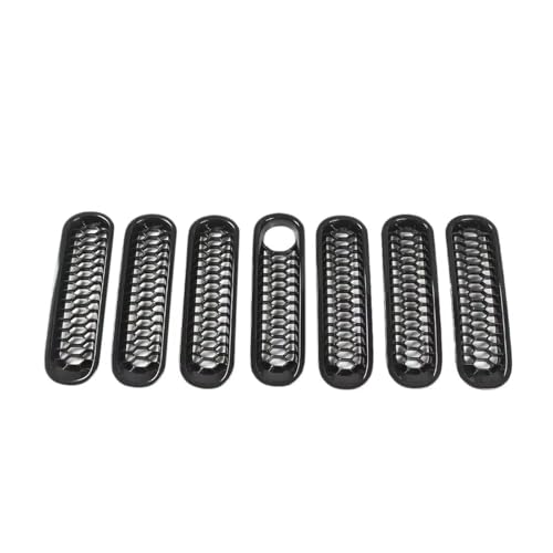 Calandre Jeep Wrangler JK 2007-2017 : inserts avant noirs en nid d'abeille avec trou de verrou