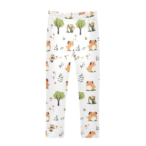 ALAZA Girls' Leggings Children's Yoga Pants Skinny Printed Dance Cavy Guinea Pig Comfortable 4T