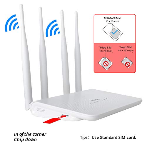 Tuoshi Unlocked 4G Lte Router With Sim Card Slot -Wireless Wifi Cpe, Mobile Hotspot, Wireless Wifi Router, Support T-Mobile And Att (4 Antenna) #TOP7