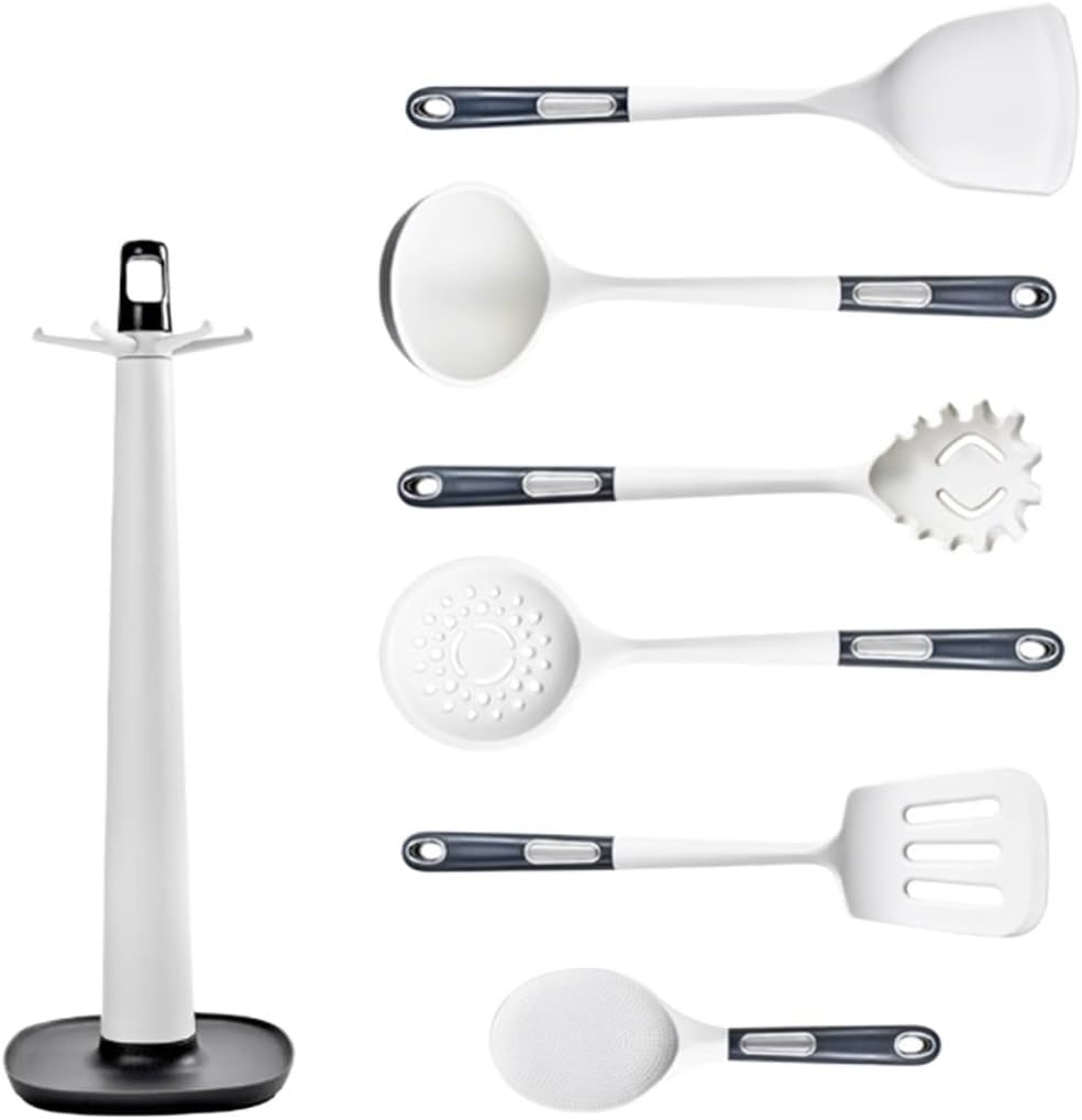 Kitchen Utensil Set - Silicone Cooking Utensils Kitchen Gadgets And Non-stick Spoons - Silicone And Stainless Steel Spatula Set - Best Kitchen Tools(6-piece set)