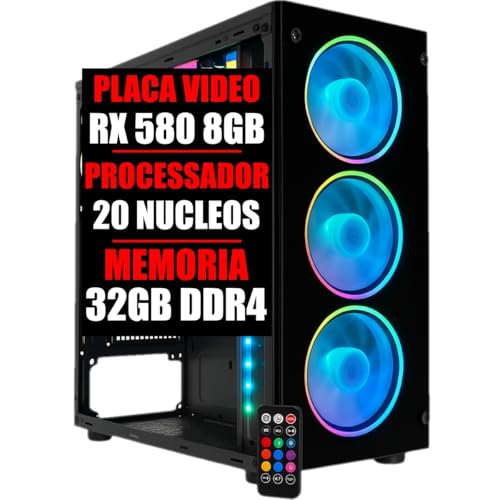 PC GAMER XEON 20 NUCLEOS, RX 580 8GB DDR5, 32GB DDR4, SSD 480GB
