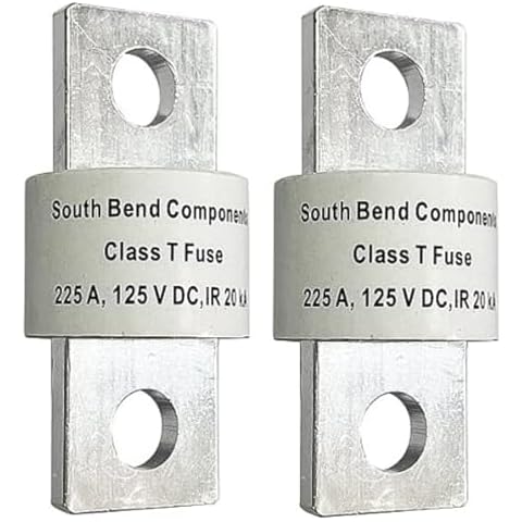 South Bend Components 225A Class T Fast Blow Fuse |225A | 125 Volts | High Current Protection for Marine, RV, Off-Grid Systems, and Battery Banks | Durable Through-Hole Mount Design (225A, 2-Pack) Cover