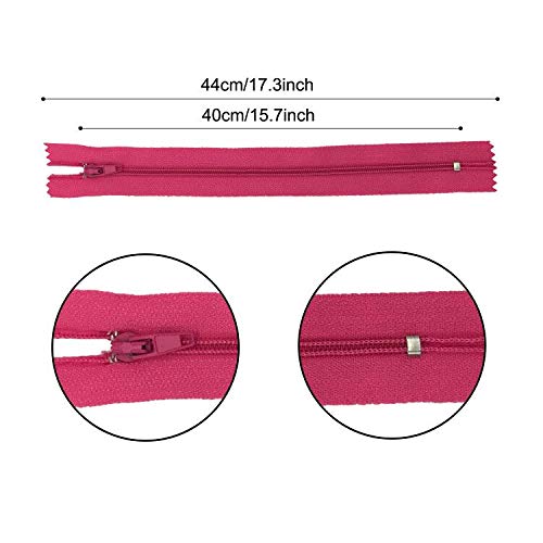 Image of Zippers for Sewing, DOITEM 24 pcs 40cm /16 Inch Multicolor Nylon Coil Zippers for Sewing and Crafts 24 Colors