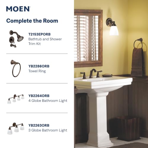 Moen Brantford Oil-Rubbed Bronze Two-Handle Widespread Bathroom Sink Faucet for 3-Hole Setups with Valve Included, TV6620ORB - image 6