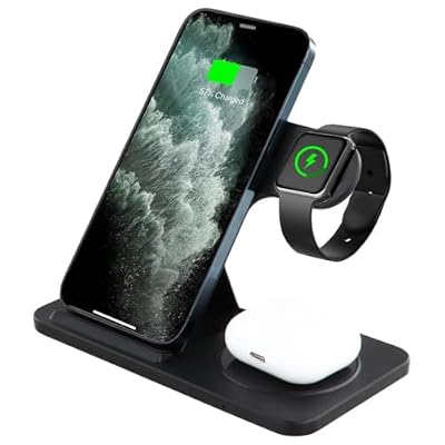 15W Fast Wireless Charging Dock, 3-in-1 Stand for Phone, Smartwatch & Earbuds, Portable Foldable Charger for Multiple Devices