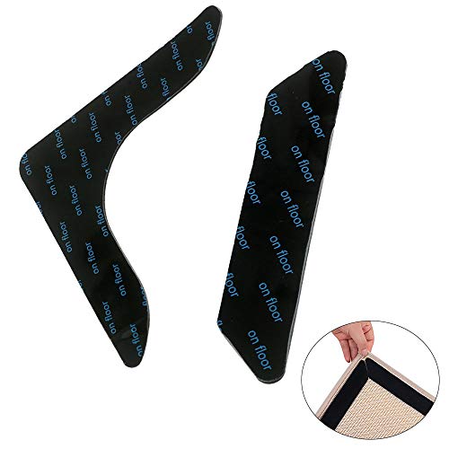 SagaSave 4 ou 8 peças de tapete antiderrapante fita reutilizável e lavável para pisos de madeira, az