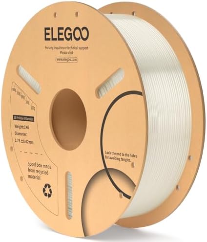 ELEGOO PLA Filament 1.75mm Translucent 1KG, 3D Printer Filament Dimensional Accuracy +/- 0.02mm, 1kg Cardboard Spool(2.2lbs) 3D Printing Filament Fits for Most FDM 3D Printers