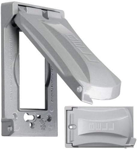 2 Pack Hubbell Bell MX1050S Single-Gang Weatherproof Heavy Duty Universal Flip Cover Gray Finish