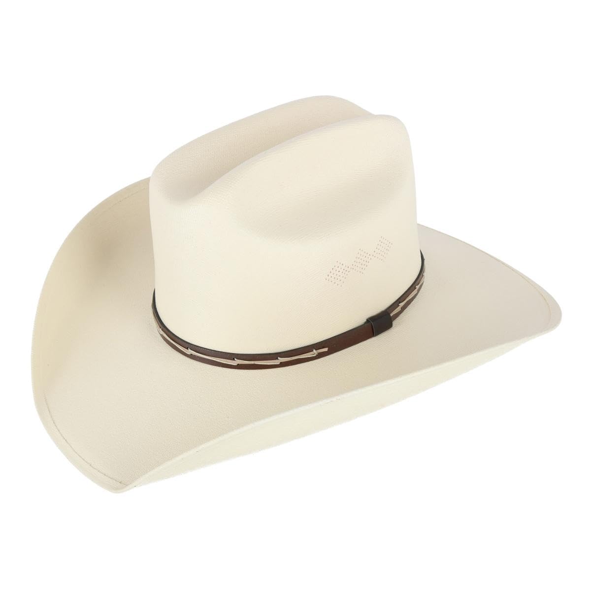 CTM Men's Western Canvas Hat with Leather Hatband, Medium, Canvas