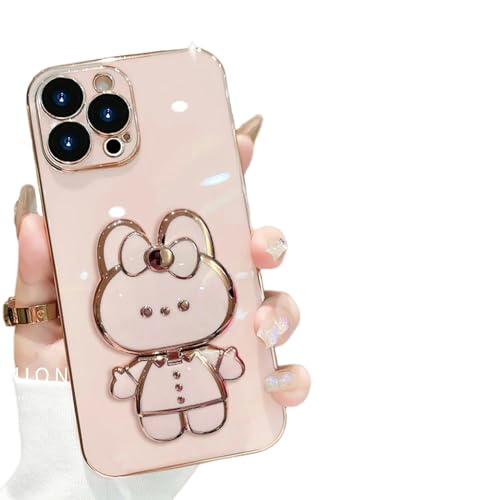 Coque iPhone 13 Pro rose haut de gamme à finition galvanisée chic - 2