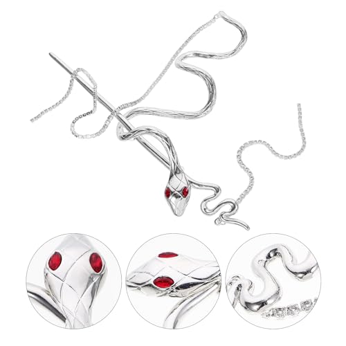 KALLORY Chinese Hair Sticks Metal Snake Hair Claw Clips with Tassel Hair Stick Hairpin Chignon Pin Hair Jaw for Women Lady Hair Accessories Womens Hair Accessories - Image 2