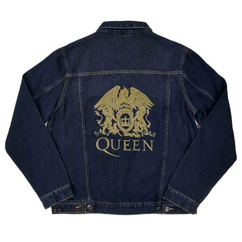 Queen Unisex Adult Classic Crest Denim Jacket (L) (Denim Blue)