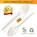 Gezond Compostable Spoons 50 Pack 6.7 Inch Disposable Spoons No Plastic Biodegradable Cutlery Set Heavy-duty for Party Wedding Camping Office Picnic 2