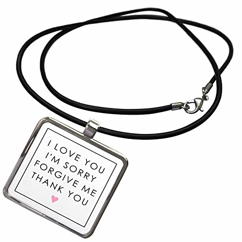 3dRose Hooponopono Prayer I Love You Im Sorry Forgive me Thank... - Necklace with Pendant (ncl-366047)