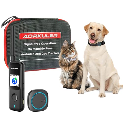 Aorkuler Outdoor GPS Dog Tracker for No-Signal Areas - Outdoor Pet Locator Finder Tracker, Real-Time Tracking for Hiking/Walking/Camping, Works in Remote Wilderness/Farms/Large Parks
