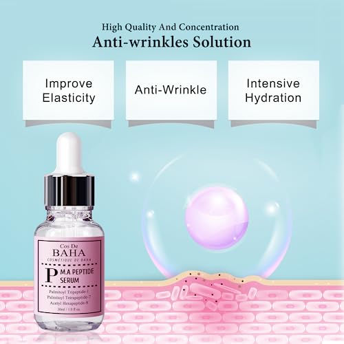 Cos De BAHA Peptide Serum 30ml w Matrixyl 3000 & Argireline - Korean Skin Care for Anti Wrinkles