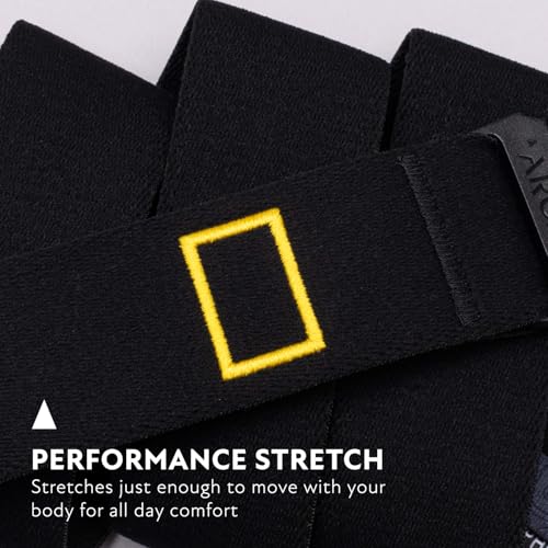Image of Arcade Belts A2 National Geographic Unisex Adventure Belt, Heavy Duty Stretch, Metal Free Buckle