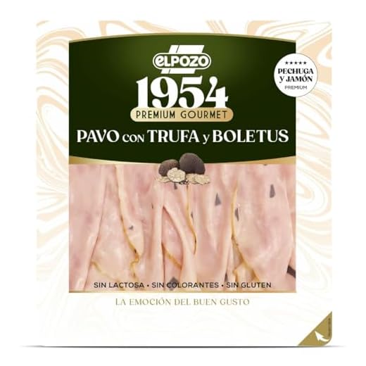 ELPOZO jamón de pavo con trufa y boletus artesana en lonchas sobre 120 gr
