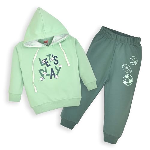 Image of LuvLap Baby Boys Full Sleeve Hooded Sweatshirt & Pyjama Set
