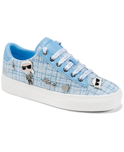 Image of Karl Lagerfeld Women's Cate Pins Tweed Lace up Sneaker