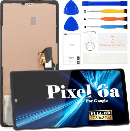 Écran OLED de remplacement pour Google Pixel 6A avec châssis noir et outils