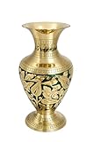 Made of Brass - 7.3 inch high Vase - A Rare Indian Decor - Alluring Nakkashi, for Dry Flowers ONLY, NOT to Fill Water