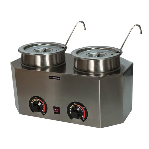 Paragon Pro-Deluxe 2029A Ladle Warmer for Professional Concessionaires Requiring Commercial Quality & Construction 500W Accommodates #10 Can, Stainless